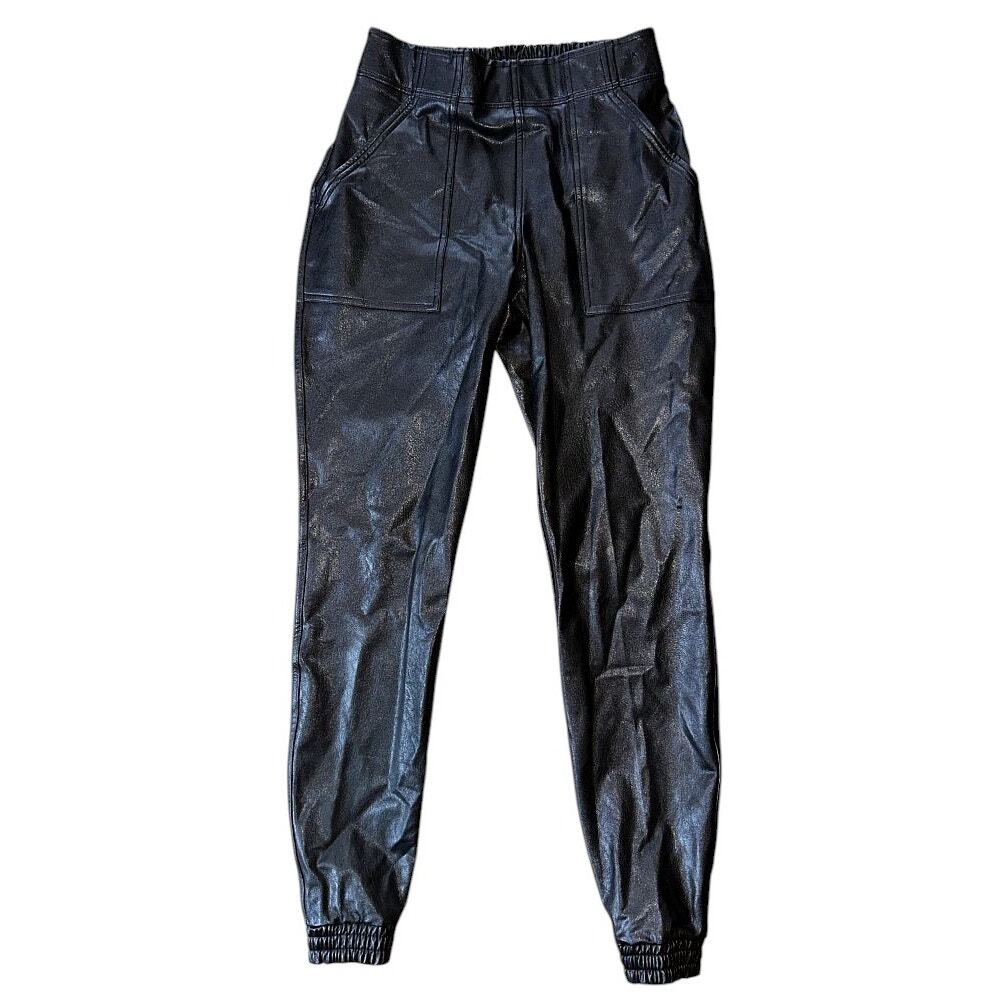Spanks by Sara Blakely Faux Leather High-Rise Pants Joggers Small